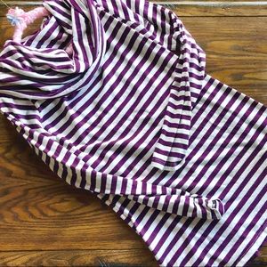 Synergy Organics striped cowl neck tunic top